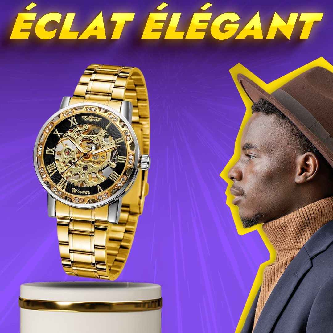 MONTRE MÉCANIQUE RÉTRO-SQUELETTE LUMINEUSE- COD