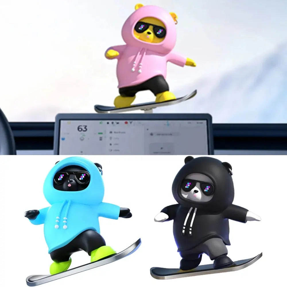 Panda Skater– Ornement de Voiture Élégant et Ludique-GNK