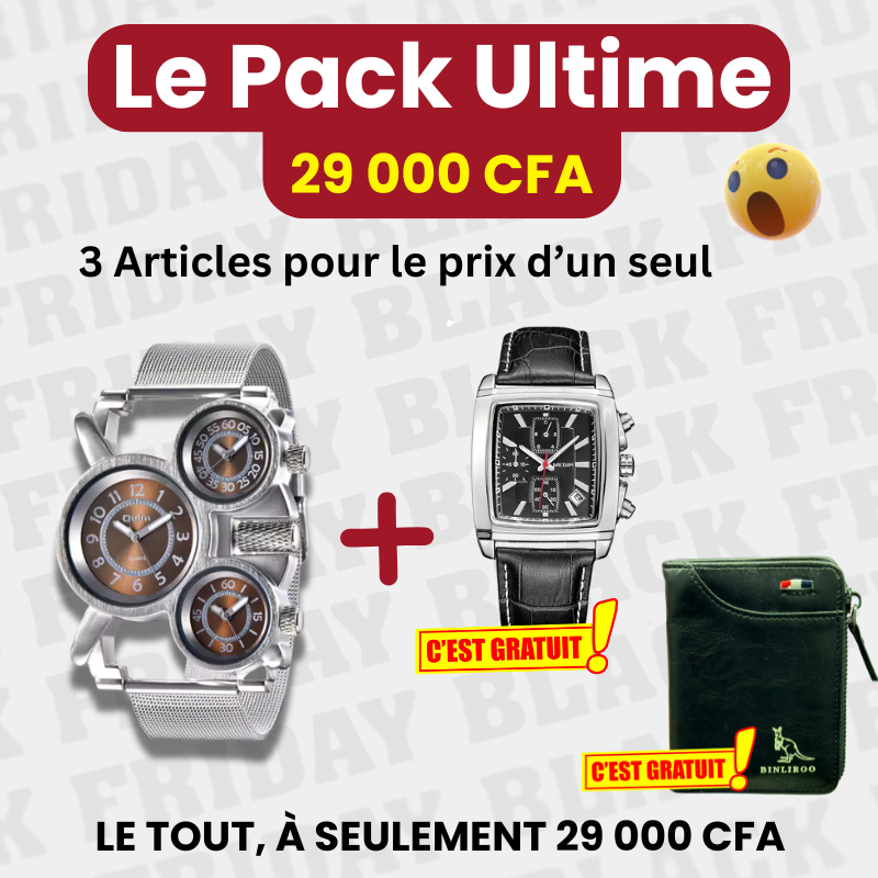 Pack Ultime = Portefeuille + Montre Megir +Montre OULM- COD