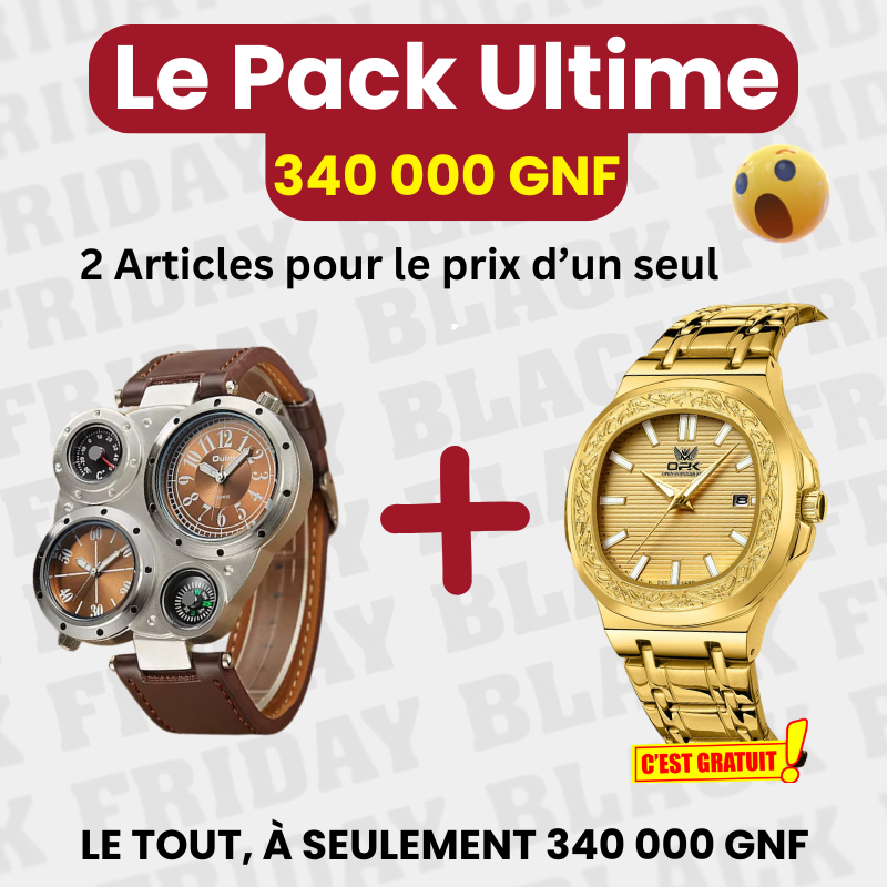 Pack Ultime = MONTRE DE LUXE ET SPORT TRIPEL + MONTRE DE LUXE OPK GOLD