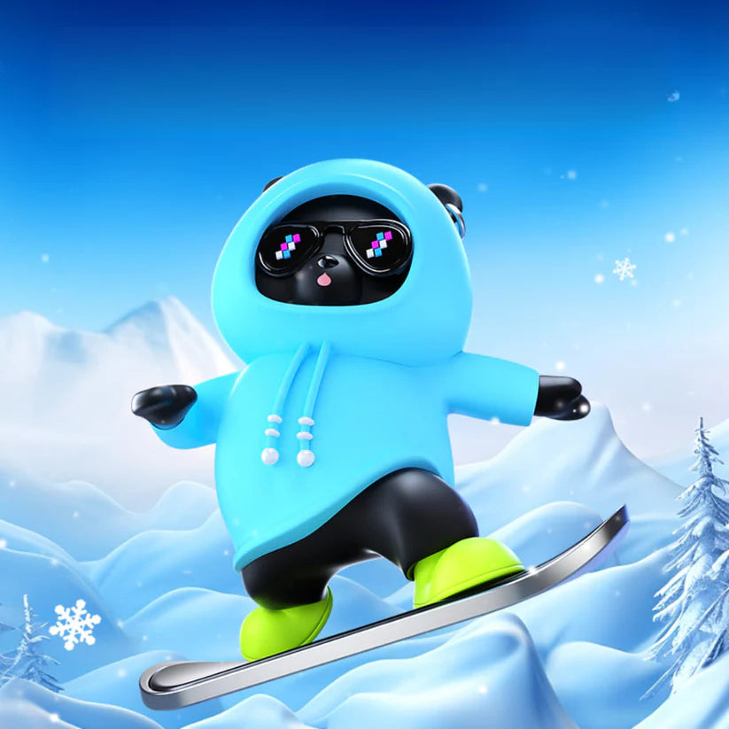 Panda Skater– Ornement de Voiture Élégant et Ludique-RDC