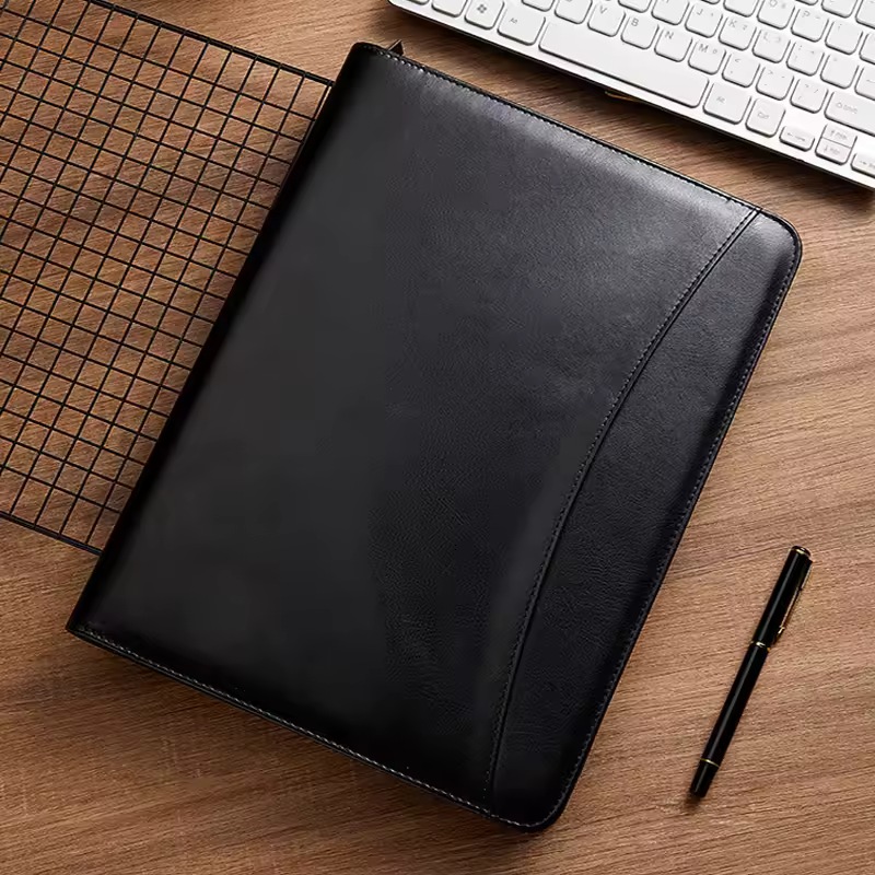 Carnet de notes professionnel en cuir verrouillable
