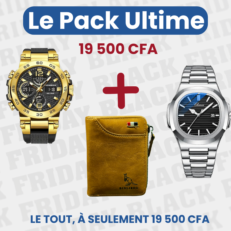Pack Ultime = Portefeuille  + Montre Rich +Montre FOXBOX- COD