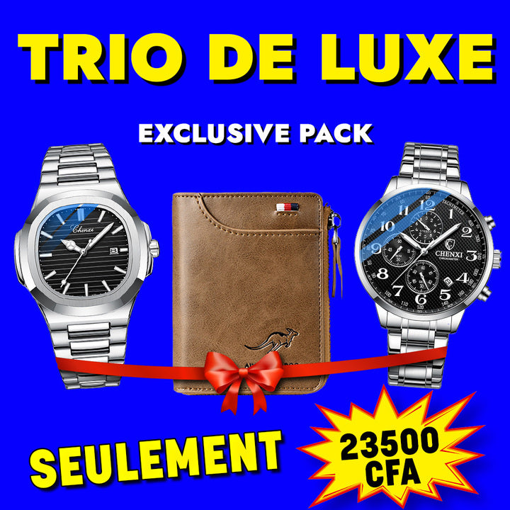 Pack Trio - 2 Montres de luxe + 1 Portefeuille ⏳ 24h-COD