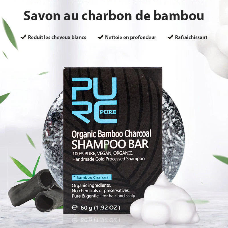 Sabon au charbon de bambou pour cheveux gris-COD