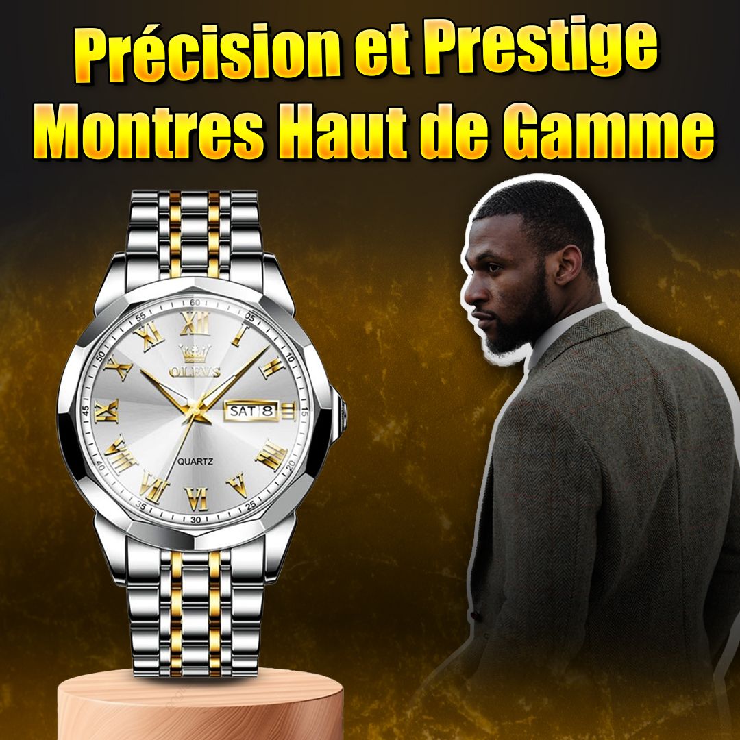 OLEVS-Montre Gris pour hommes-GB